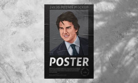 24x36-Glued-Paper-on-Wall-Poster-Mockup