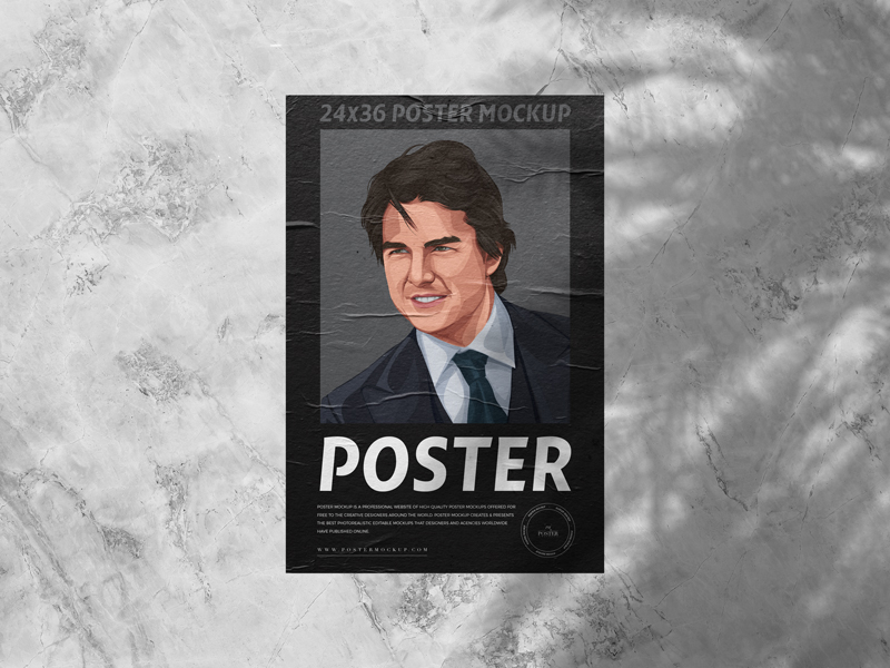 24x36-Glued-Paper-on-Wall-Poster-Mockup