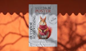 Glued-Paper-on-Wall-24x36-inches-Poster-Mockup