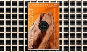 Wooden-Framed-Poster-Mockup