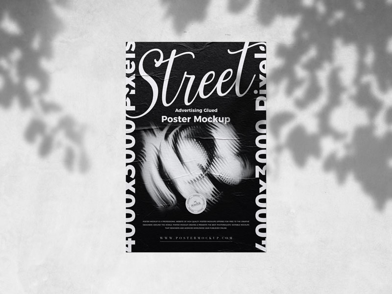 Free-Street-Advertising-Glued-Poster-Mockup