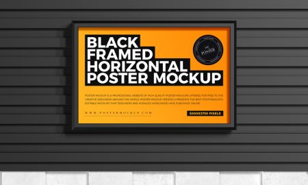 Free-Black-Framed-Horizontal-Poster-Mockup