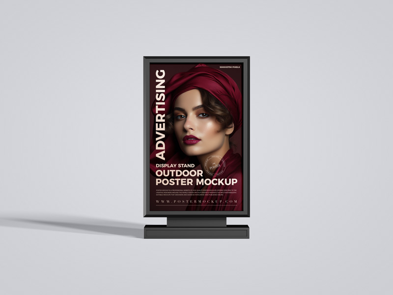 Free-Display-Stand-Outdoor-Advertising-Poster-Mockup