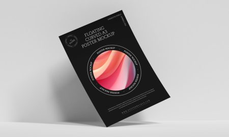 Free-Floating-Curved-A3-Poster-Mockup