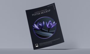 Free-Floating-A3-Curved-Paper-Poster-Mockup