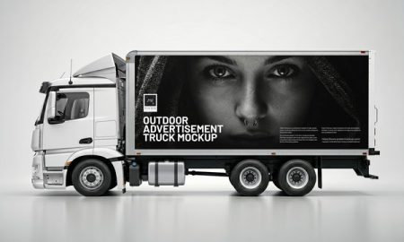 Free-Outdoor-Advertisement-Truck-Mockup